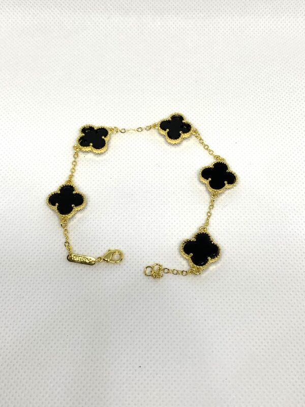 Black Floral Gold Bracelet UK