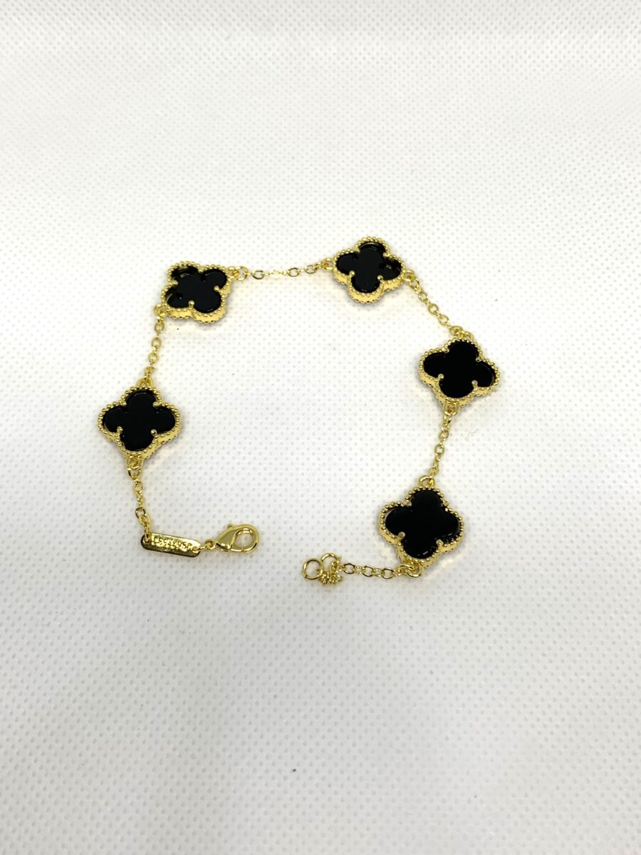 Black Floral Gold Bracelet UK